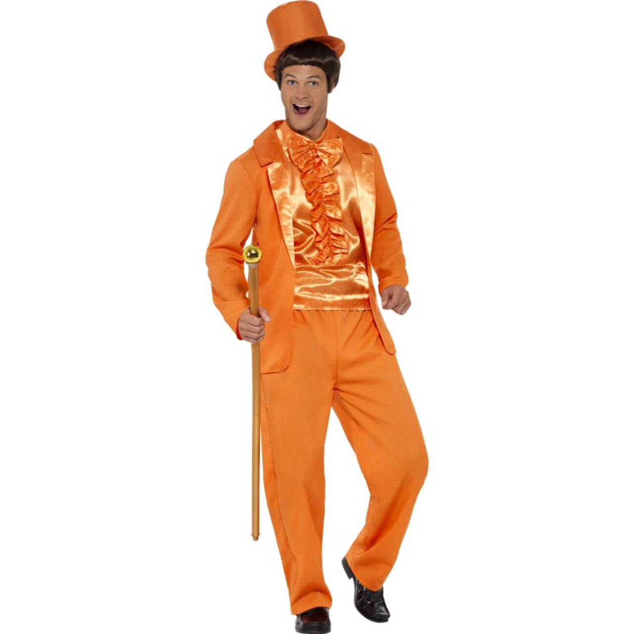 Op deze afbeelding zie je een Kostuums, van het merk Smiffy's. Knaloranje Feest Smoking Man Kostuum