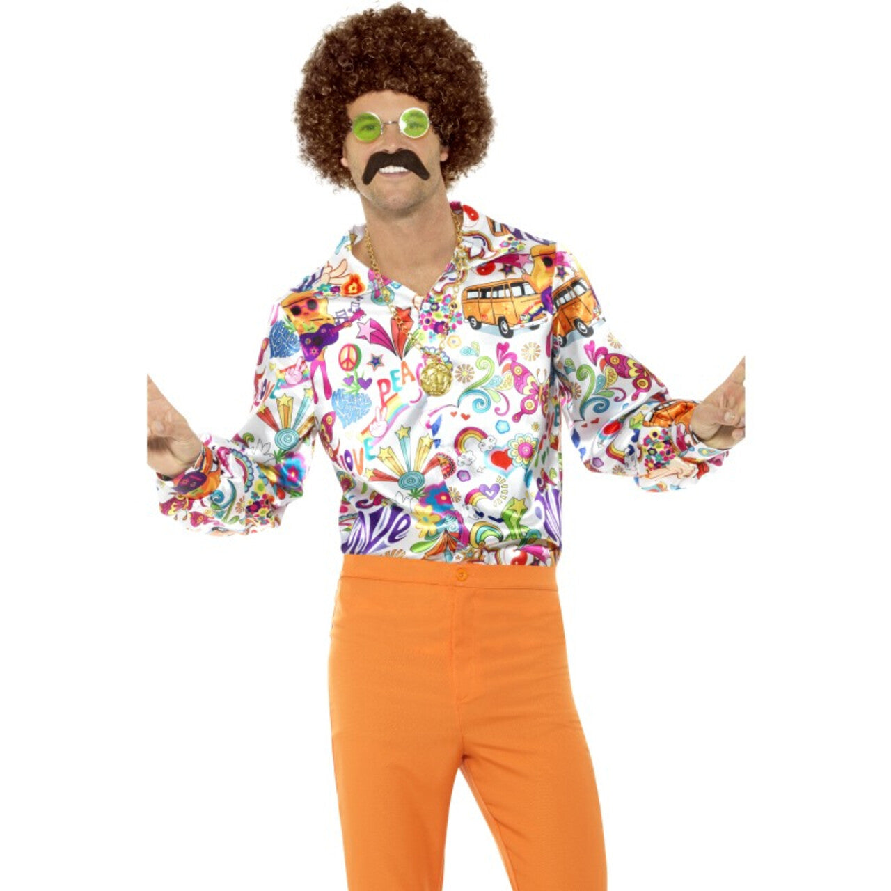 Op deze afbeelding zie je een Kostuums, van het merk Smiffy's. Scott Mckenzie Flower Power Shirt Man