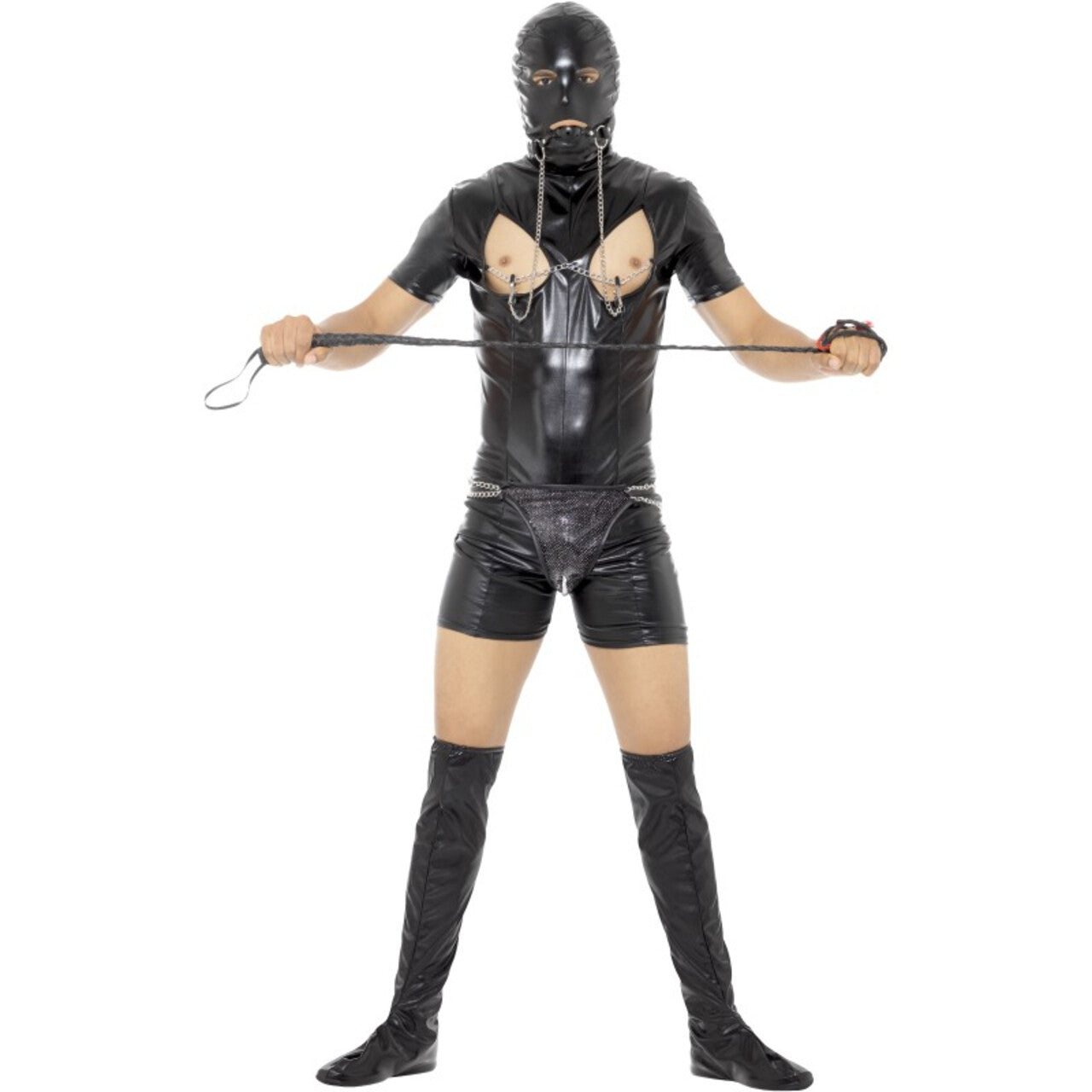 Op deze afbeelding zie je een Kostuums, van het merk Smiffy's. Geinig Bondage Gimp Bodysuit Man Kostuum