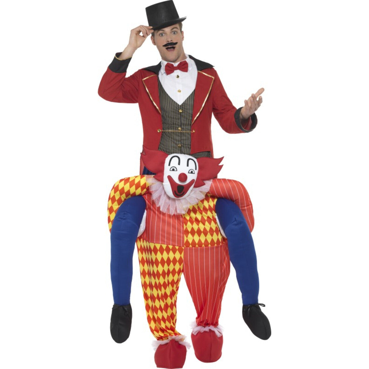 Op deze afbeelding zie je een Kostuums, van het merk Smiffy's. De Clown Draagt De Show Circusdirecteur Man Kostuum