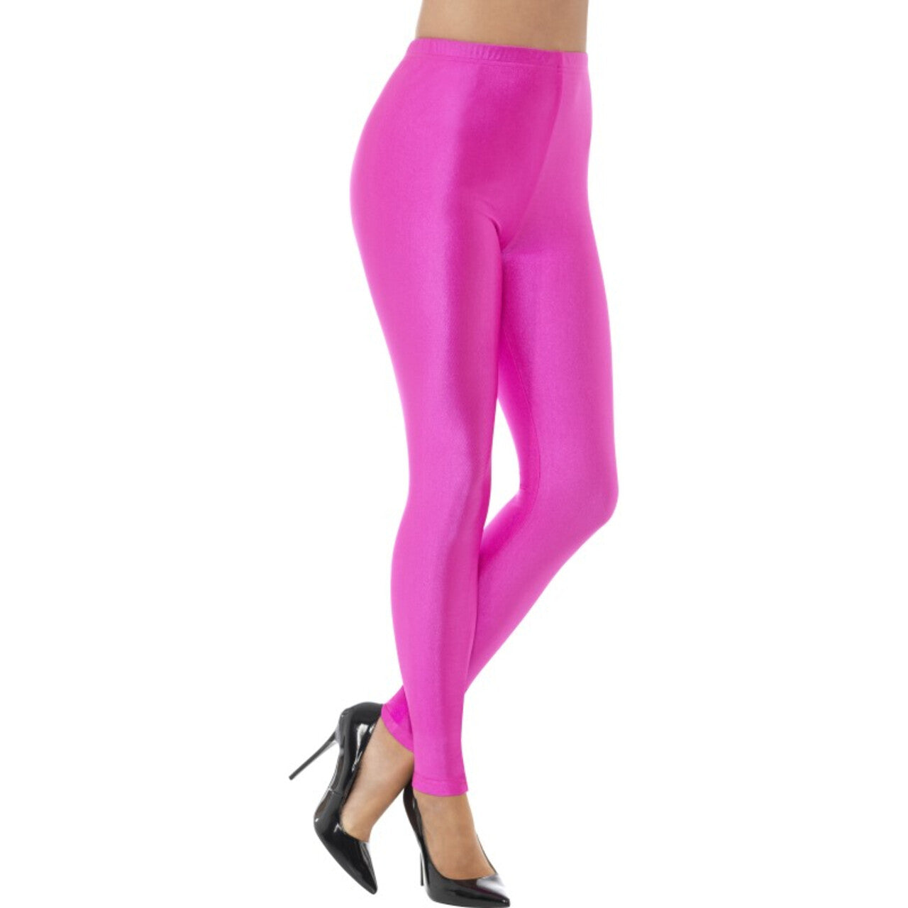 Op deze afbeelding zie je een Kostuums, van het merk Smiffy's. 80s Disco Spandex Legging Roze Vrouw
