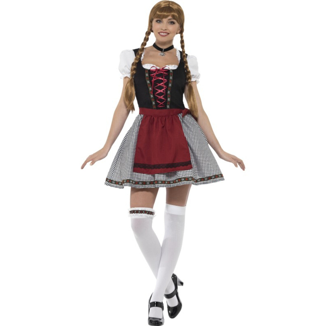 Op deze afbeelding zie je een Kostuums, van het merk Smiffy's. Fraulein Frohlich Dirndl Vrouw Kostuum