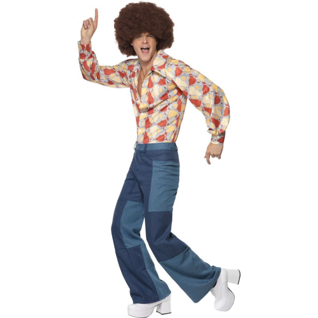 Op deze afbeelding zie je een Kostuums, van het merk Smiffy's. Gouden Jaren Zeventig Retro Soul Man Kostuum