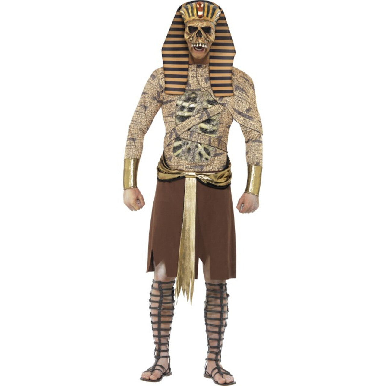 Op deze afbeelding zie je een Kostuums, van het merk Smiffy's. Lege Tombe Zombie Farao Man Kostuum