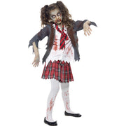 Op deze afbeelding zie je een Kostuums, van het merk Smiffy's. Ziek Zombie School Meisje Shirley Kostuum