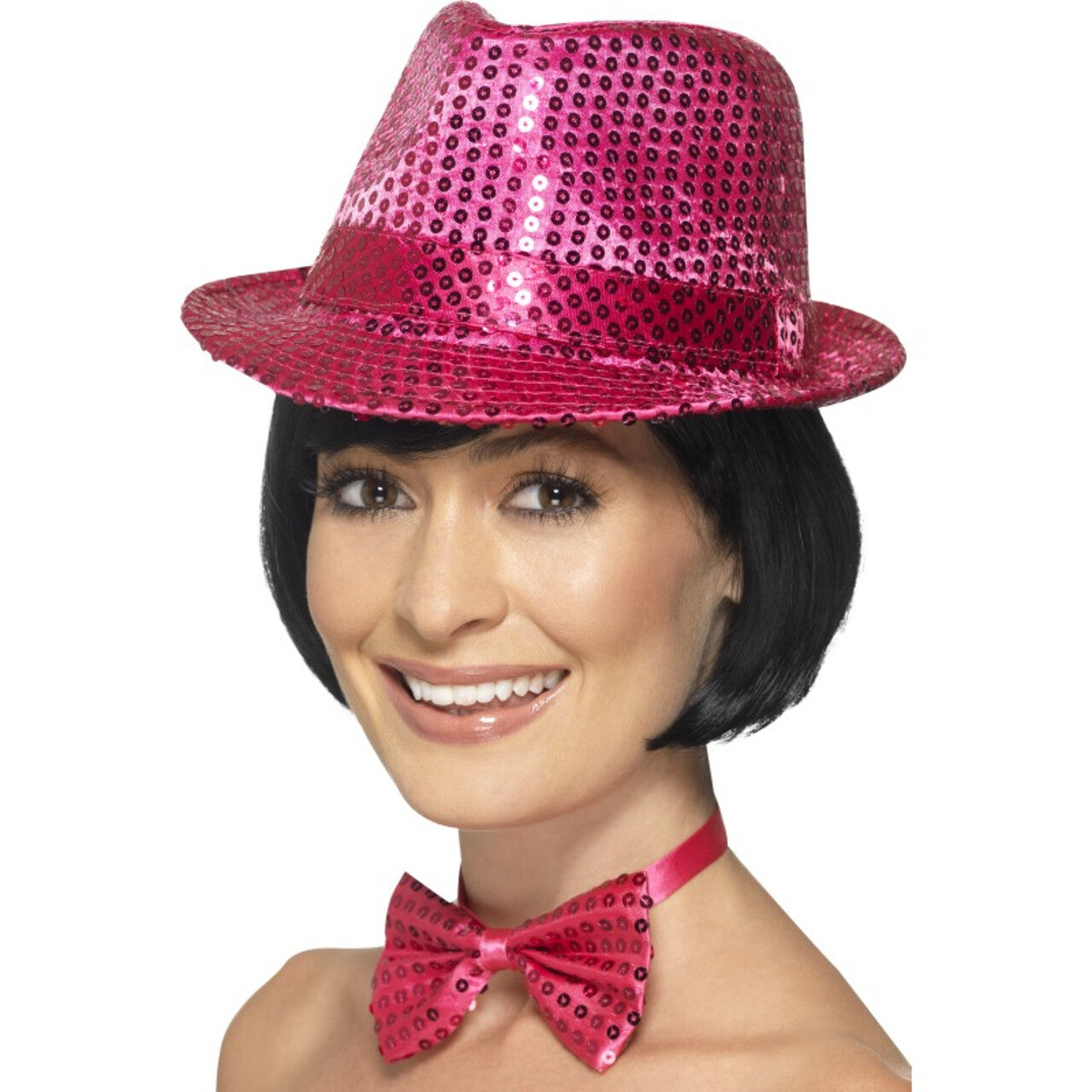 Op deze afbeelding zie je een Accessoires, van het merk Smiffy's. Musical Pailletten Hoed Roze