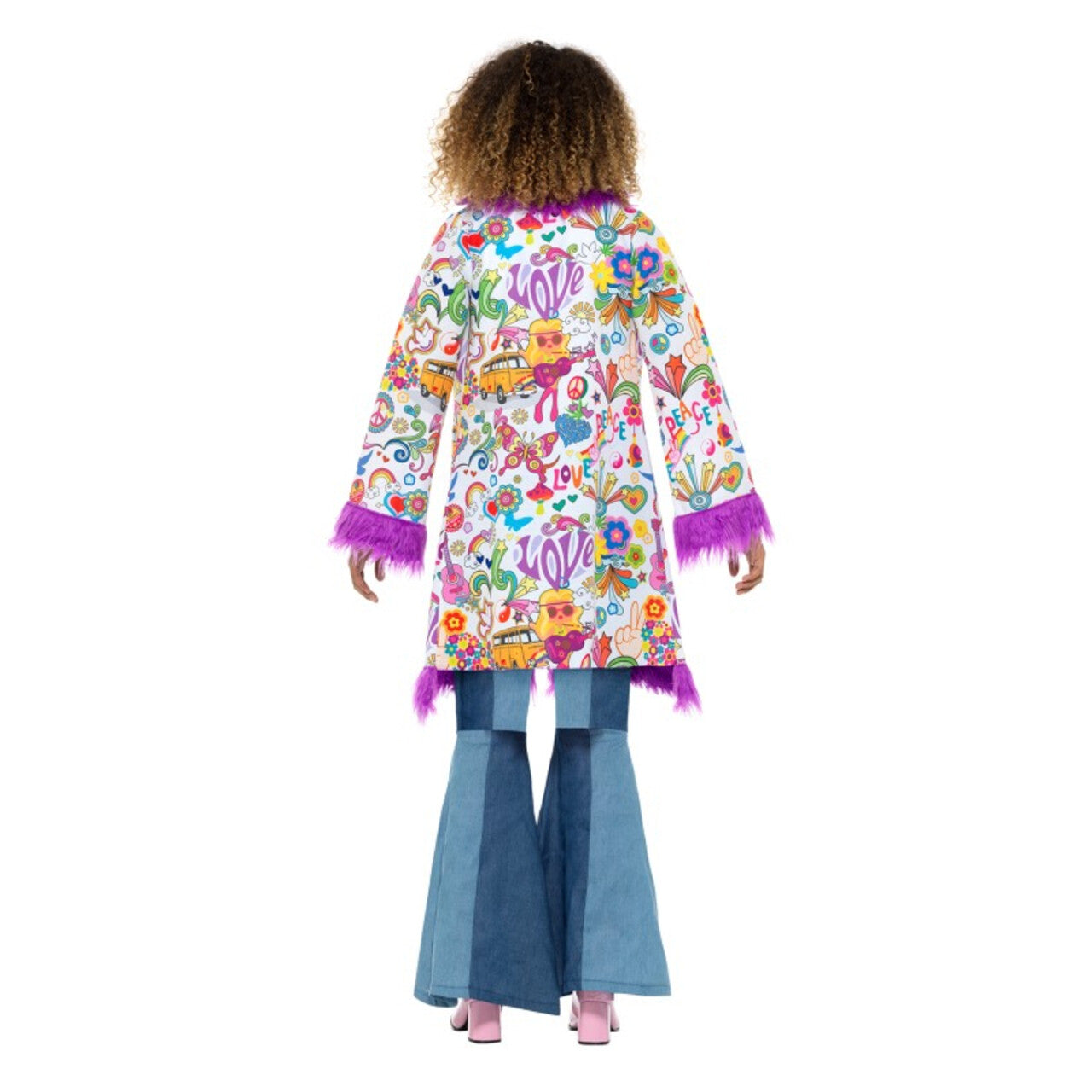Op deze afbeelding zie je een Kostuums, van het merk Smiffy's. Janis Jaren 60 Hippie Jas Vrouw