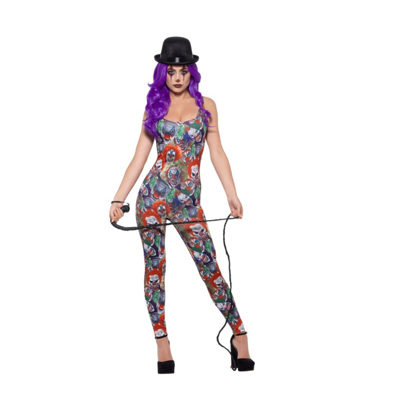 Op deze afbeelding zie je een Kostuums, van het merk Smiffy's. Vol Enge Clowns Bodysuit Vrouw Kostuum