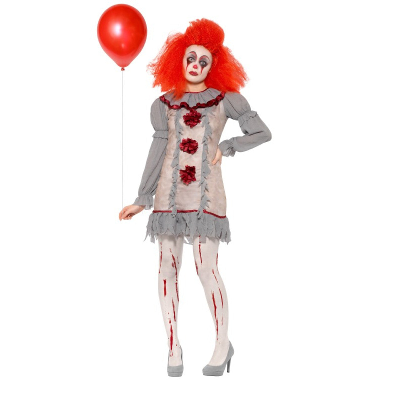Op deze afbeelding zie je een Kostuums, van het merk Smiffy's. Trieste Horror Pierrot Clown Vrouw Kostuum