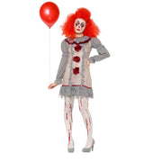Op deze afbeelding zie je een Kostuums, van het merk Smiffy's. Trieste Horror Pierrot Clown Vrouw Kostuum