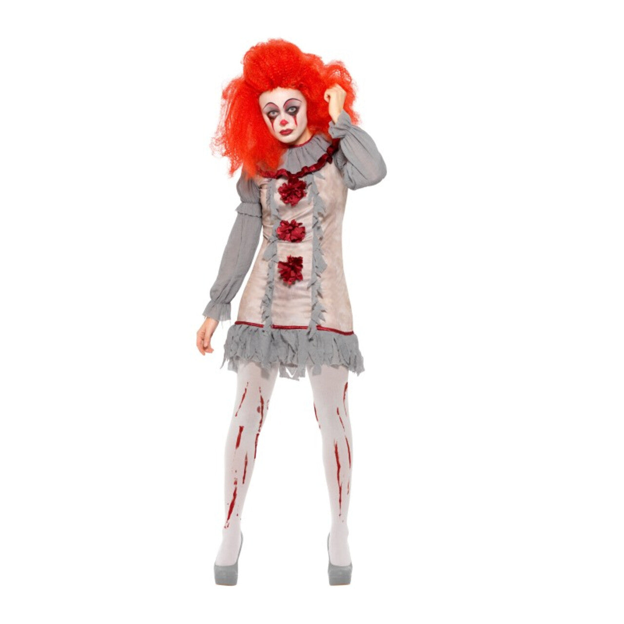 Op deze afbeelding zie je een Kostuums, van het merk Smiffy's. Trieste Horror Pierrot Clown Vrouw Kostuum