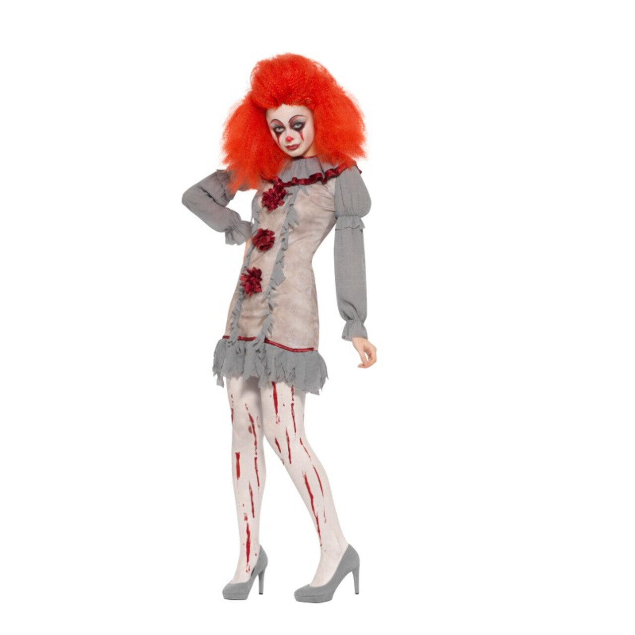 Op deze afbeelding zie je een Kostuums, van het merk Smiffy's. Trieste Horror Pierrot Clown Vrouw Kostuum