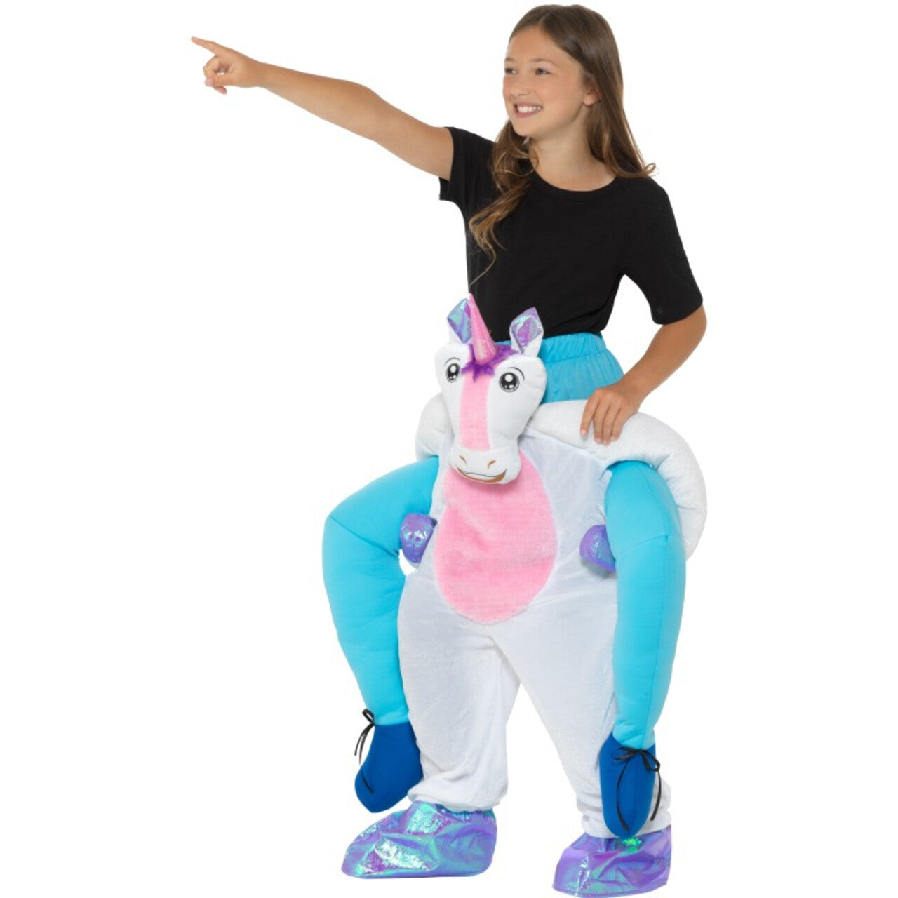 Op deze afbeelding zie je een Kostuums, van het merk Smiffy's. Rijden Op Een Magische Eenhoorn Kind Kostuum