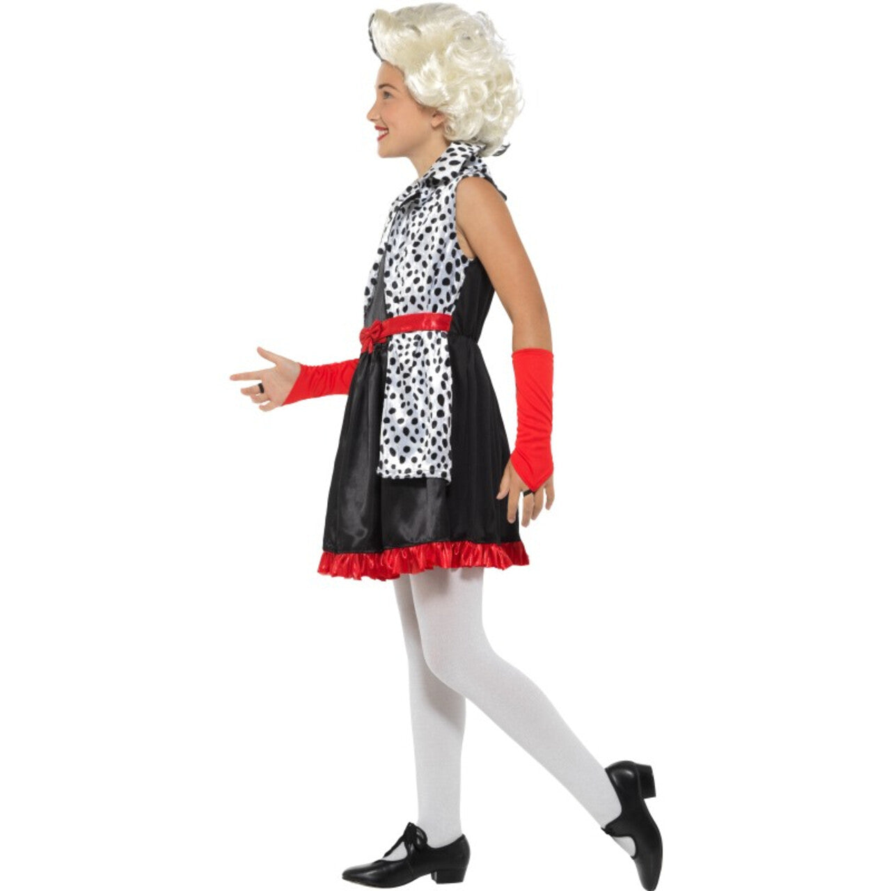 Op deze afbeelding zie je een Kostuums, van het merk Smiffy's. Kleine Slechte Cruella De Vil Meisje Kostuum