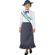 Op deze afbeelding zie je een Kostuums, van het merk Smiffy's. Victoriaanse Demonstrant Vrouwenkiesrecht Suffragette Meisje Kostuum