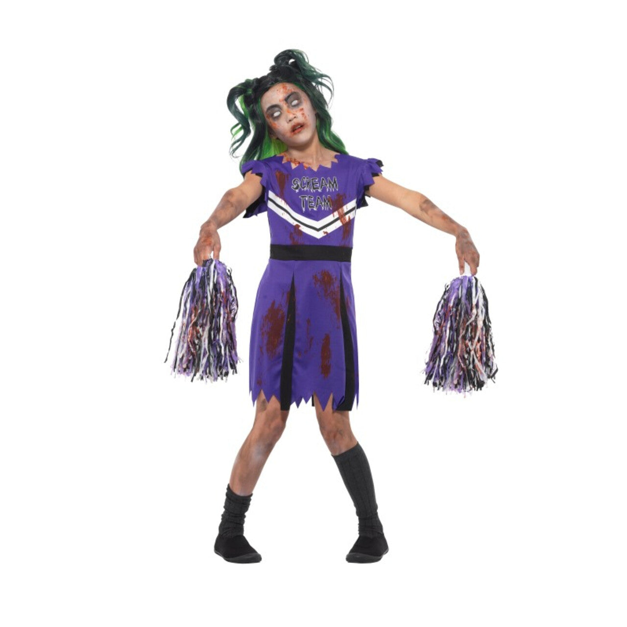 Op deze afbeelding zie je een Kostuums, van het merk Smiffy's. Zombie Cheerleader Na Mislukte Show Meisje Kostuum