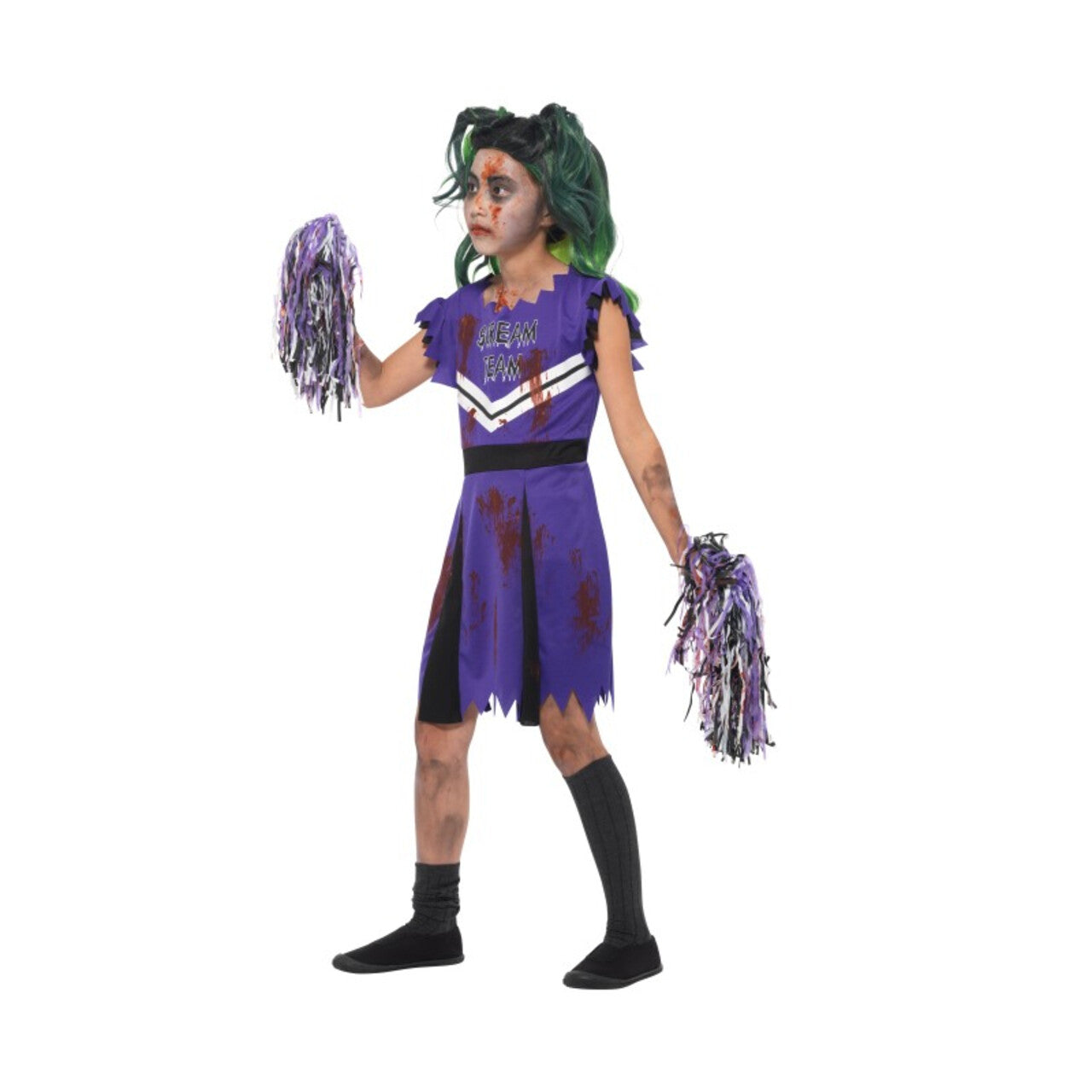 Op deze afbeelding zie je een Kostuums, van het merk Smiffy's. Zombie Cheerleader Na Mislukte Show Meisje Kostuum