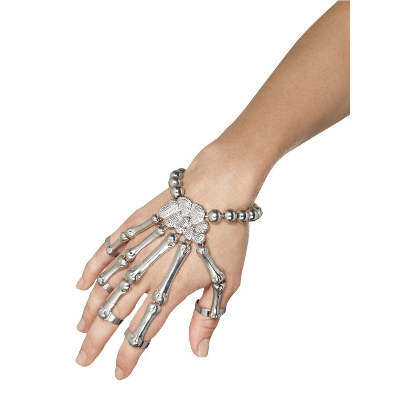 Op deze afbeelding zie je een Accessoires, van het merk Smiffy's. Skelet Armband Zilverkleurig