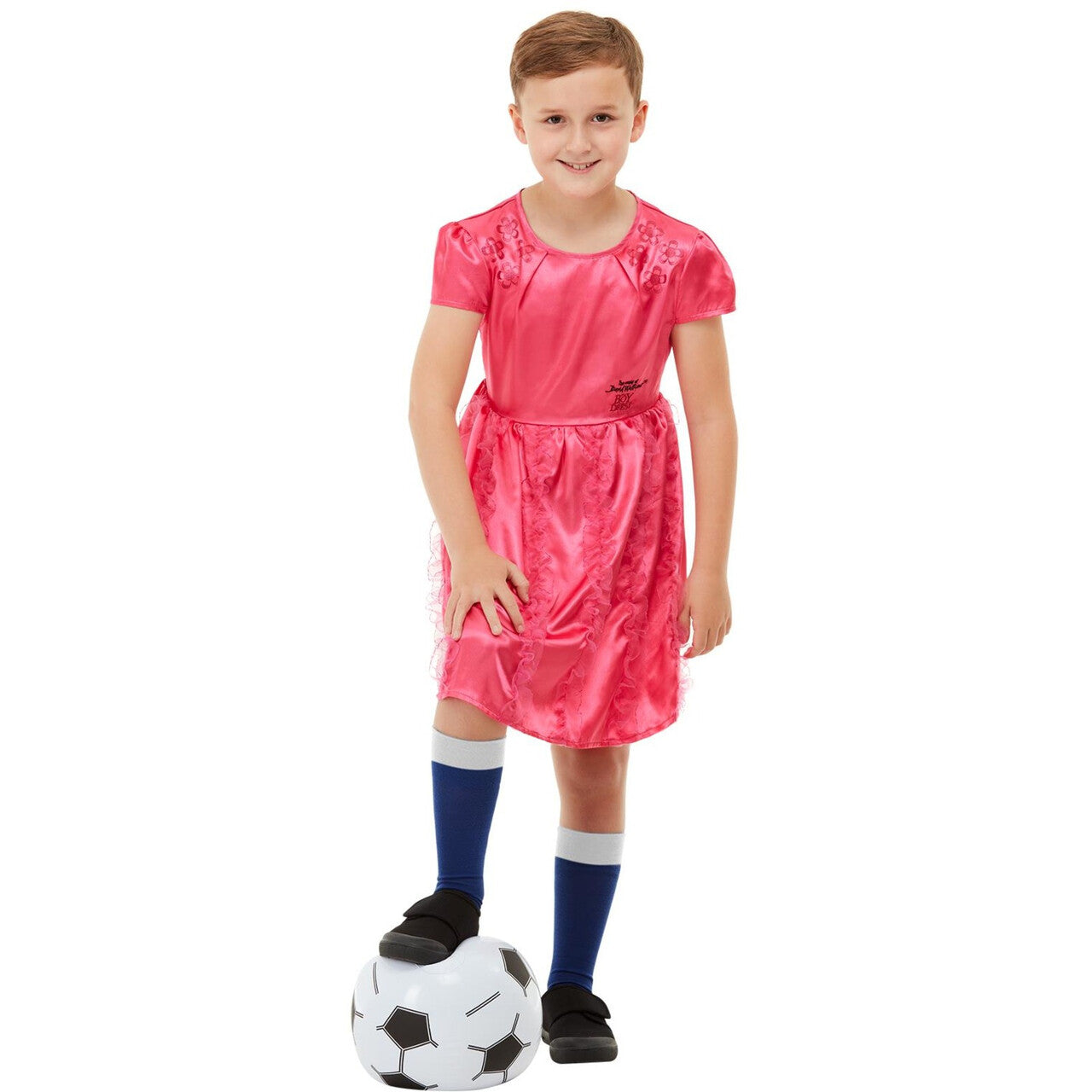 Op deze afbeelding zie je een Kostuums, van het merk Smiffy's. David Walliams The Boy In The Dress Jongen In Jurk Set Driedelig Kind