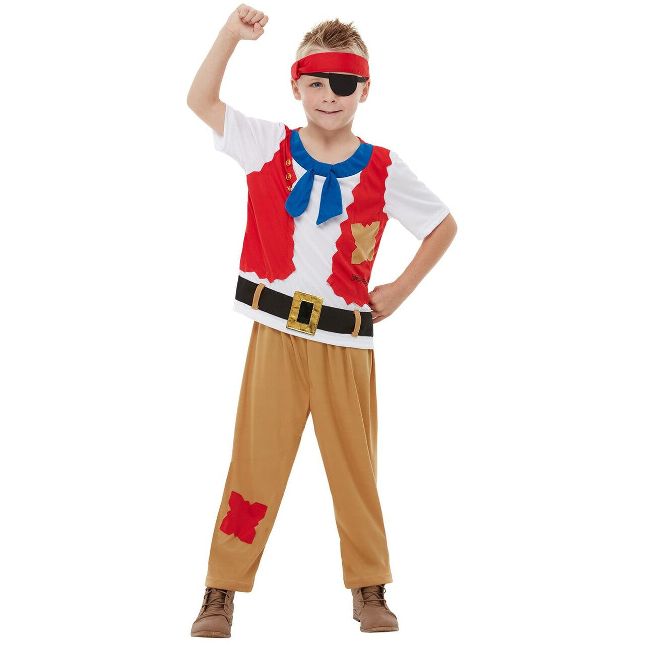 Op deze afbeelding zie je een Kostuums, van het merk Smiffy's. Horrible Histories Waanzinnig Om Te Weten Piraat Jongen Kostuum