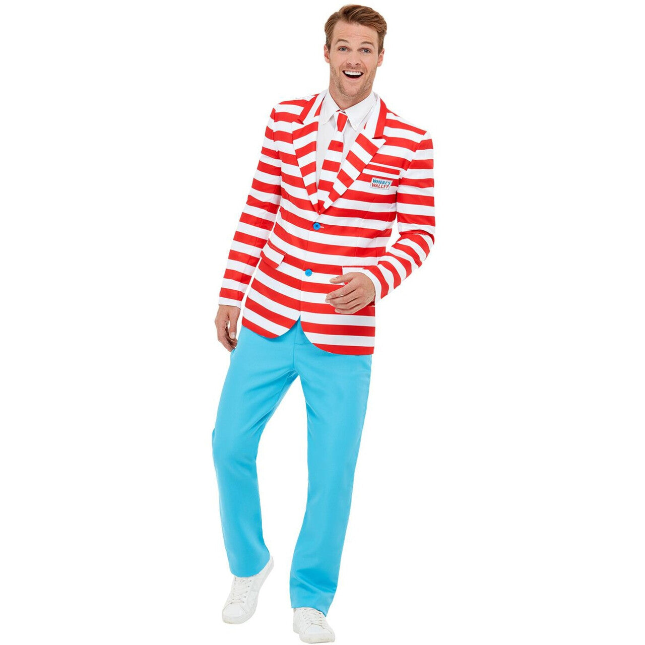 Op deze afbeelding zie je een Kostuums, van het merk Smiffy's. Zoekplaatje Waar Is Wally Man Kostuum