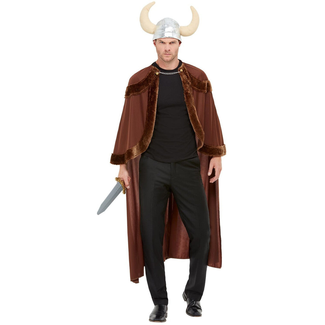 Op deze afbeelding zie je een Kostuums, van het merk Smiffy's. Viking Stamhoofd Gunnar Gunnarson Cape En Helm Man