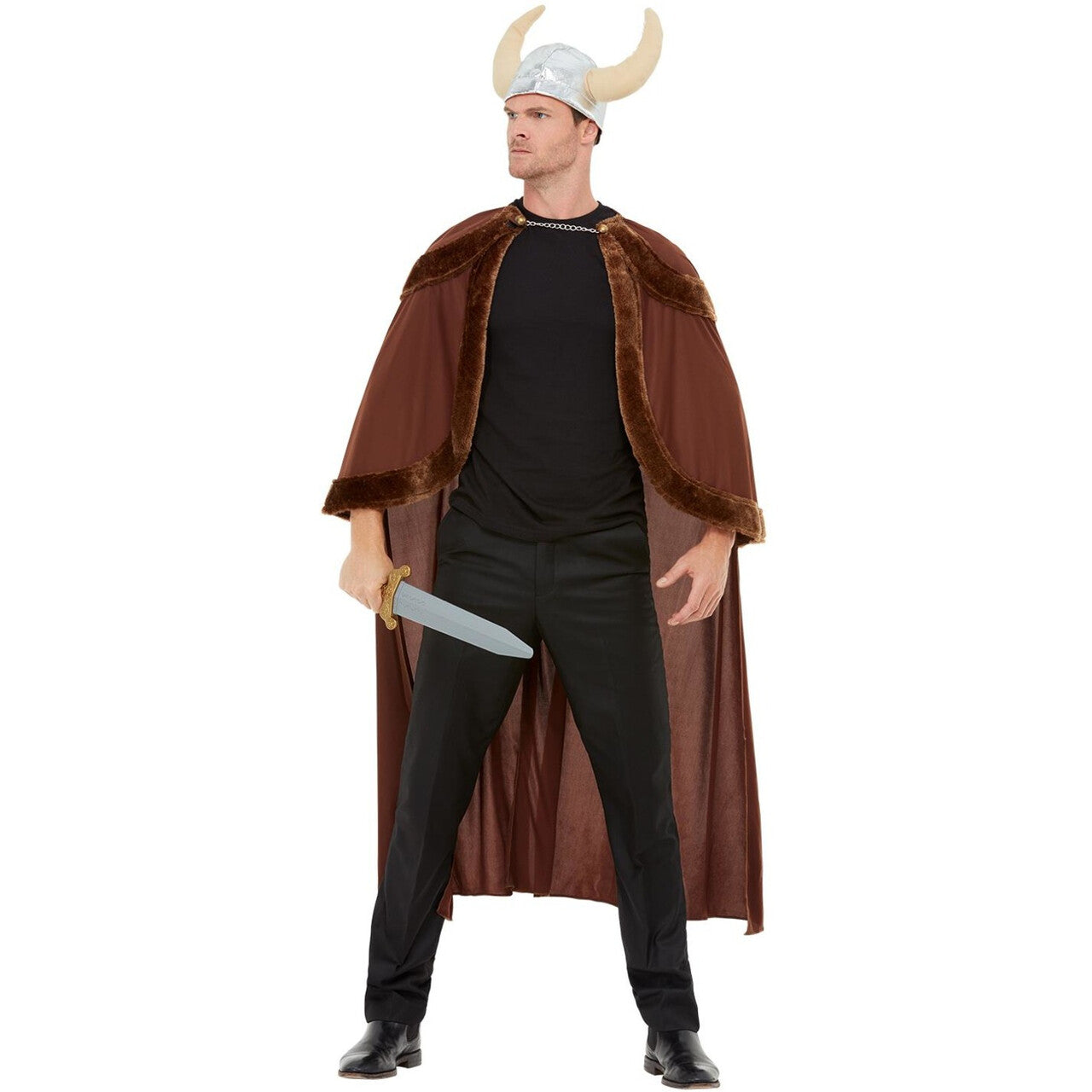 Op deze afbeelding zie je een Kostuums, van het merk Smiffy's. Viking Stamhoofd Gunnar Gunnarson Cape En Helm Man