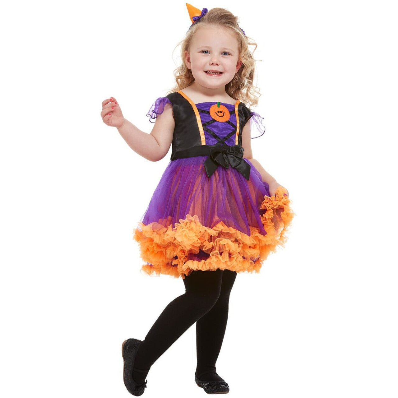Op deze afbeelding zie je een Kostuums, van het merk Smiffy's. Schone Pompoen Heks Halloween Meisje Kostuum