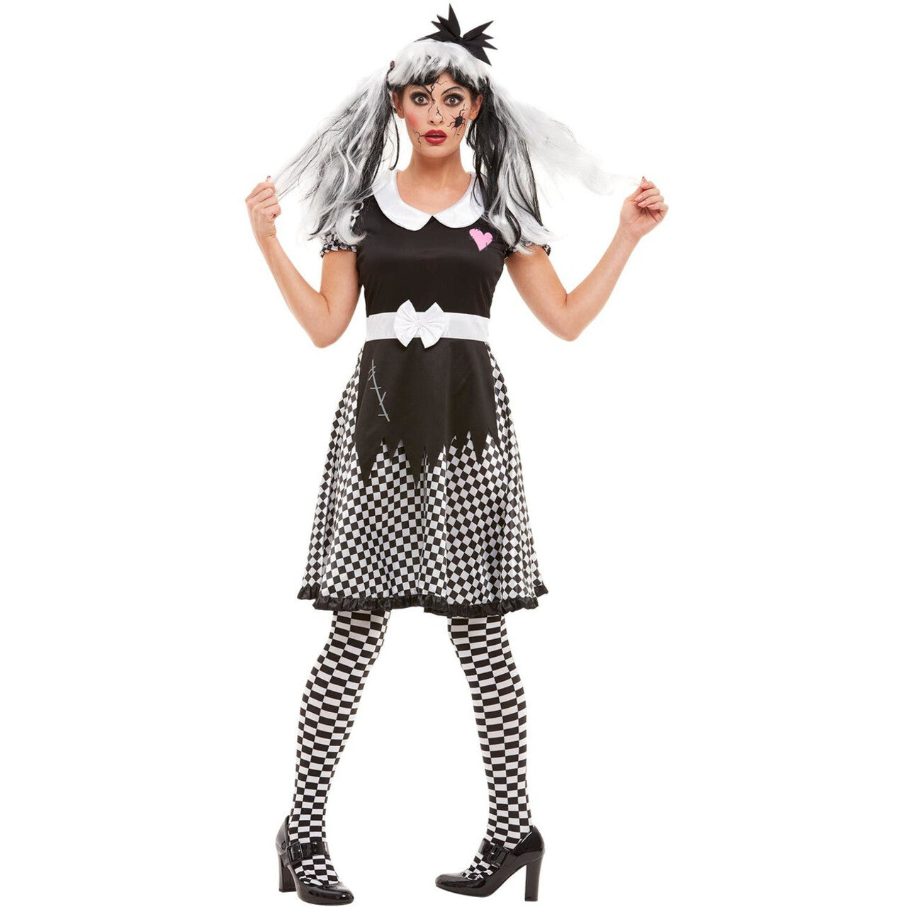 Op deze afbeelding zie je een Kostuums, van het merk Smiffy's. Griezelfeest Halloween Living Dead Doll Vrouw Kostuum