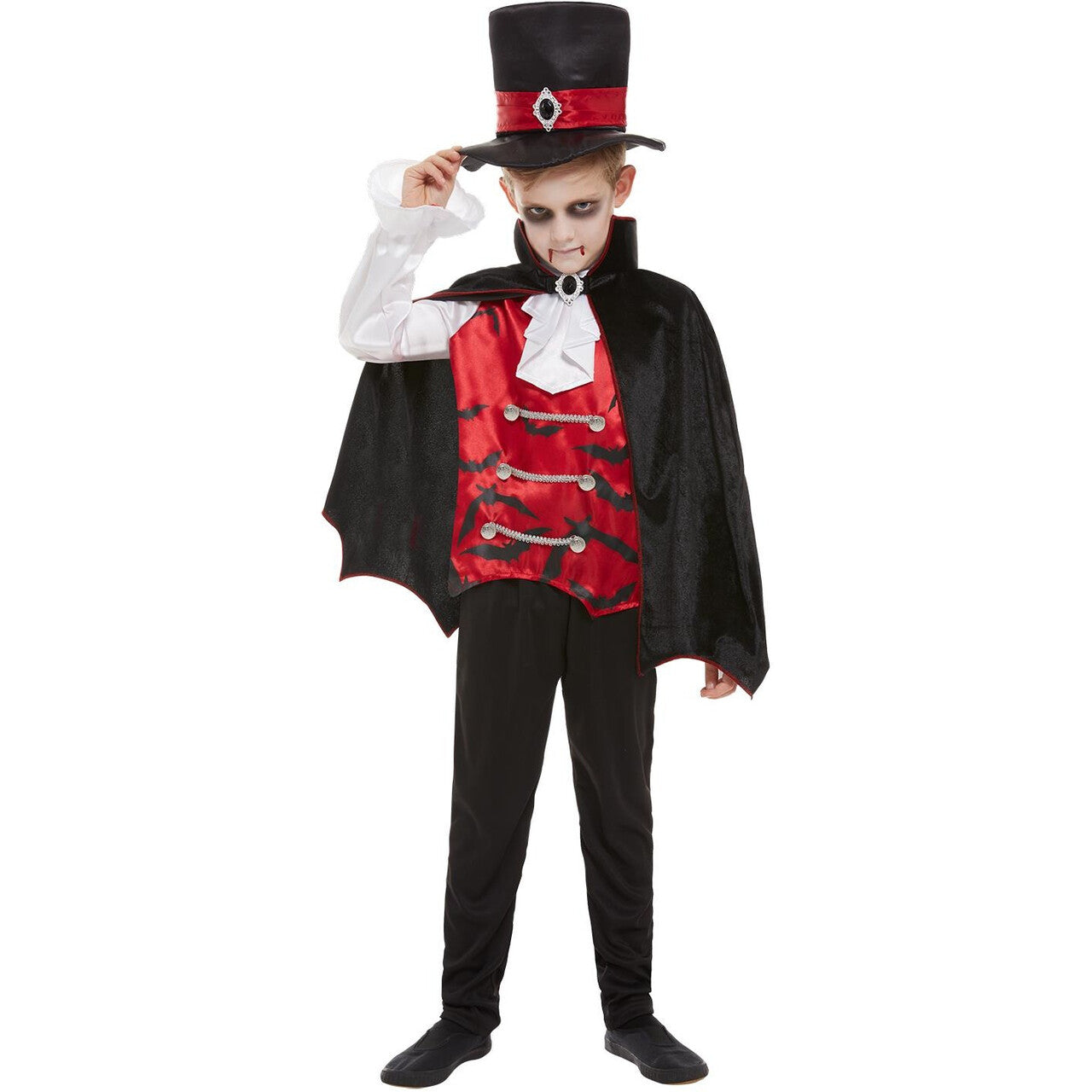 Op deze afbeelding zie je een Kostuums, van het merk Smiffy's. Gruwelijke Graaf Dracula Maurice Jongen Kostuum