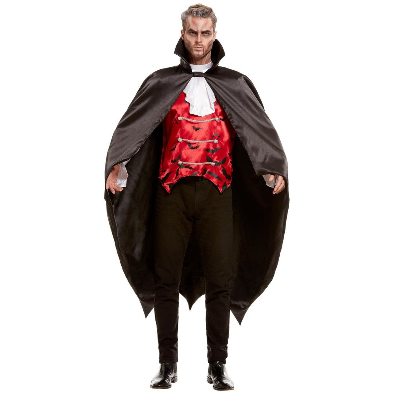 Op deze afbeelding zie je een Kostuums, van het merk Smiffy's. Vleermuis Cape Graaf Batman Kostuum