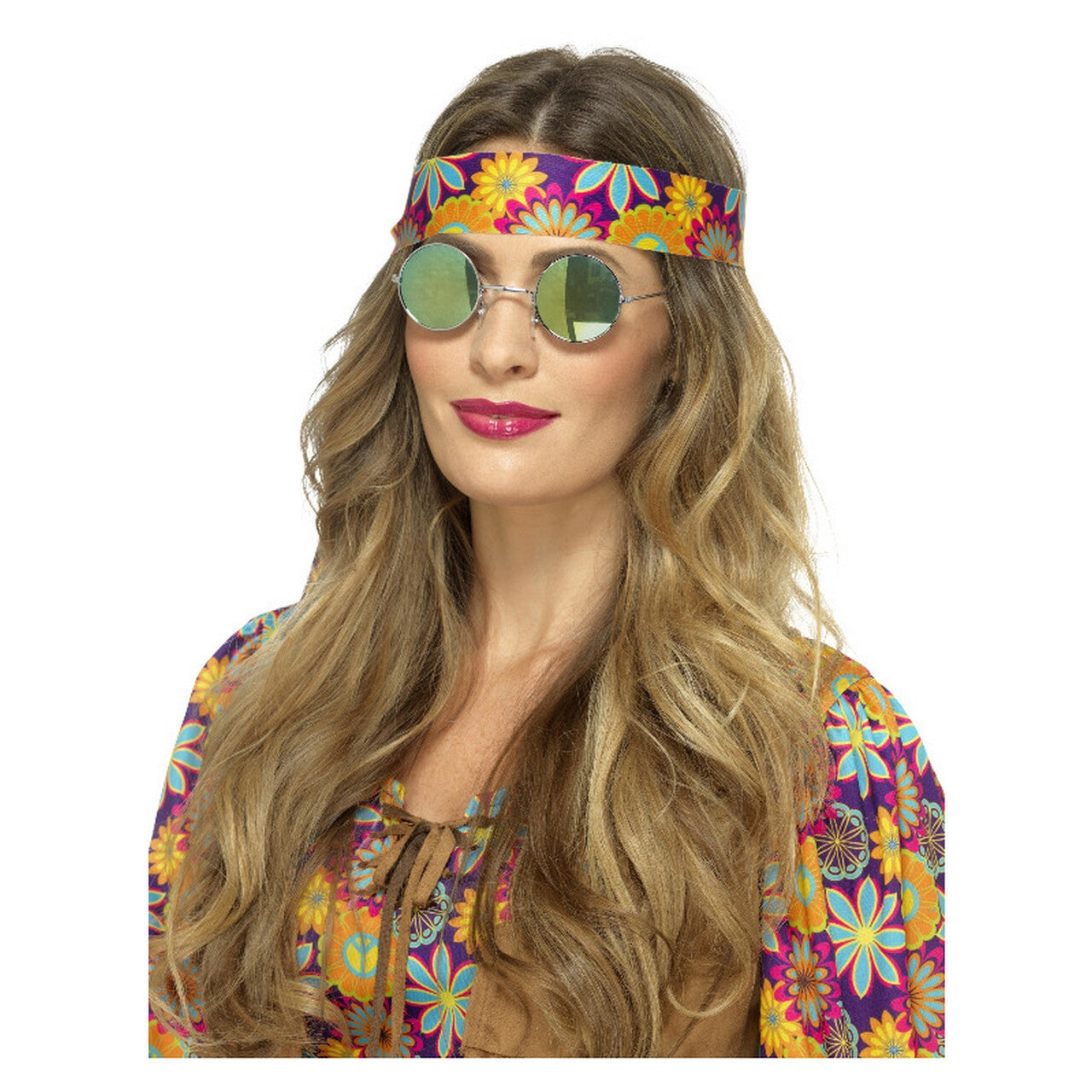 Op deze afbeelding zie je een Accessoires, van het merk Smiffy's. Jaren 70 Hippie Bril Spiegelend