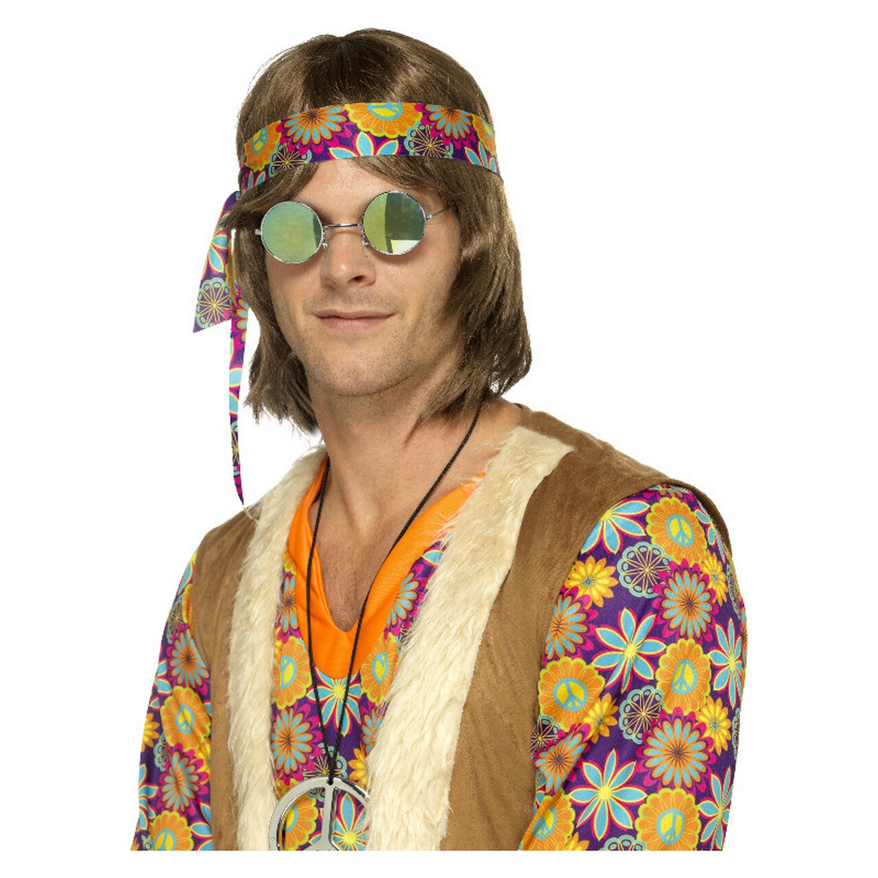 Op deze afbeelding zie je een Accessoires, van het merk Smiffy's. Jaren 70 Hippie Bril Spiegelend