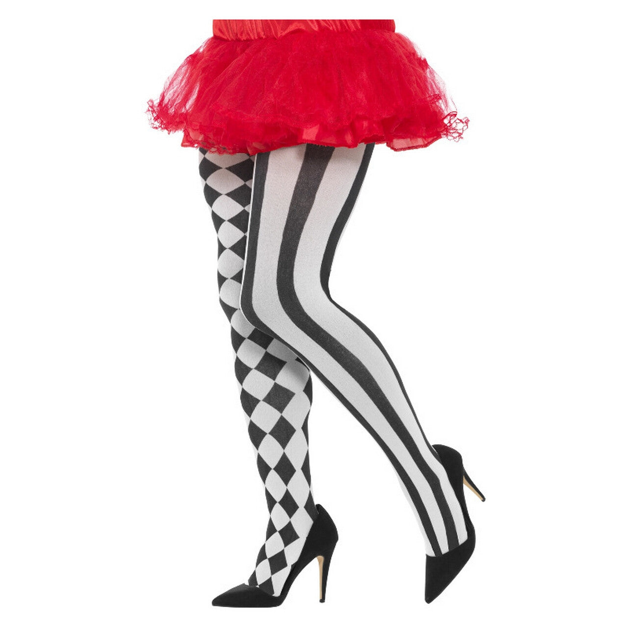 Op deze afbeelding zie je een Accessoires, van het merk Smiffy's. Panty Harlequin Zwart Wit Plus Size