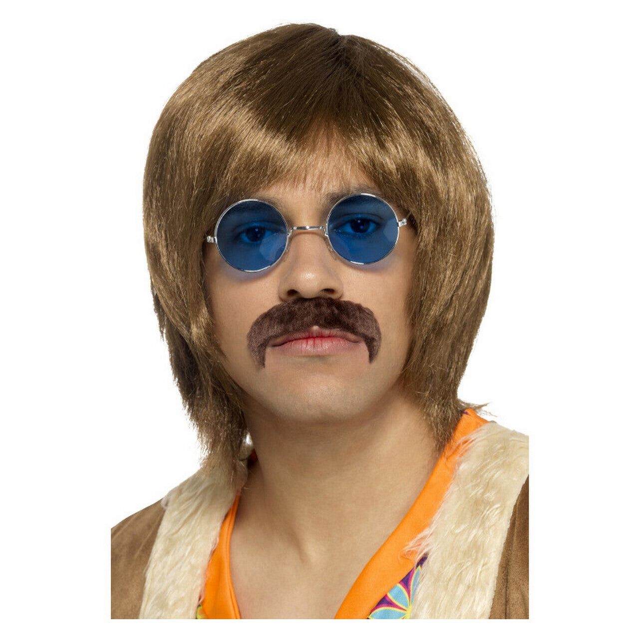 Op deze afbeelding zie je een Accessoires, van het merk Smiffy's. 60s Hippie Set Inclusief Blauwe Bril