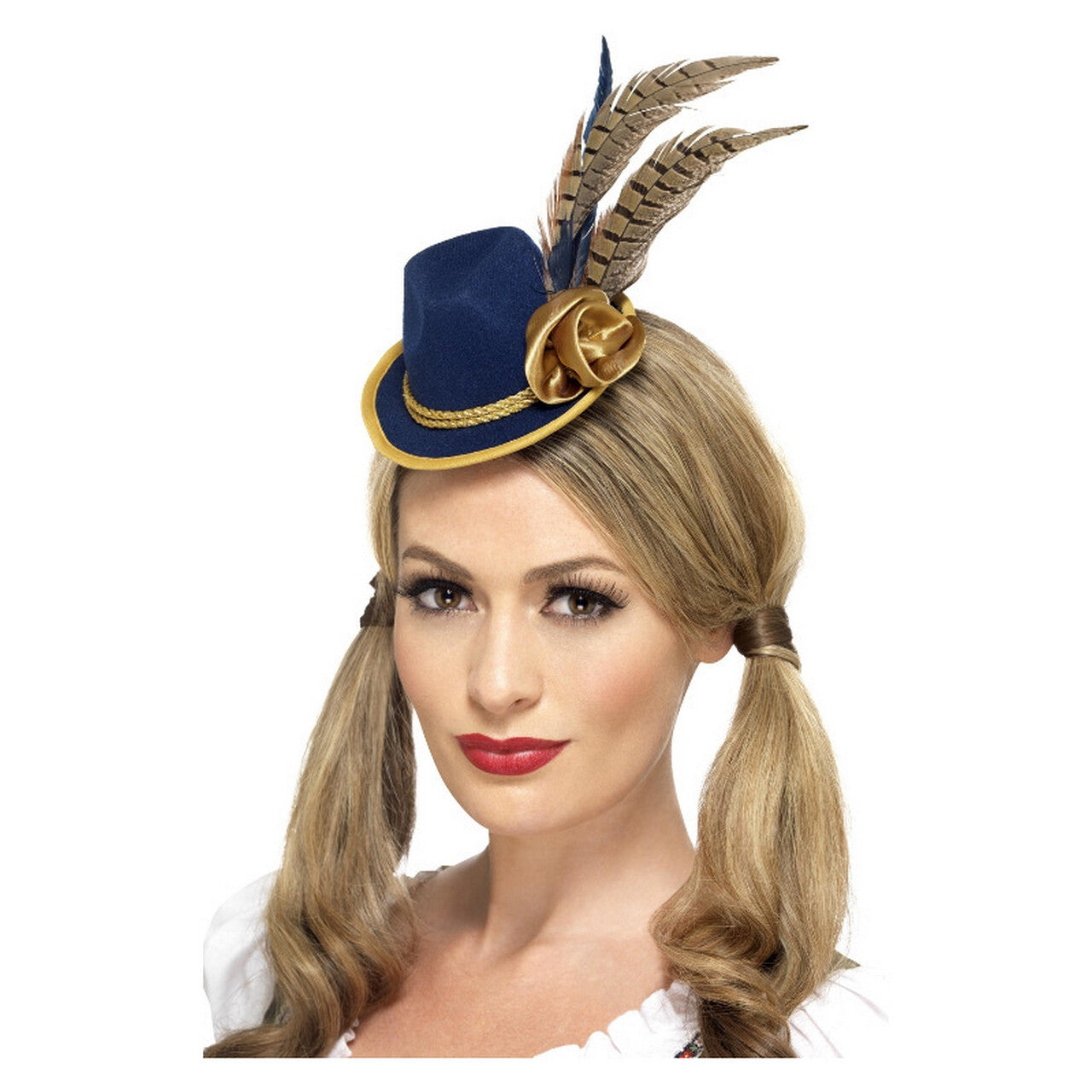 Op deze afbeelding zie je een Accessoires, van het merk Smiffy's. Bier Festival Mini Hoed Met Lange Veren