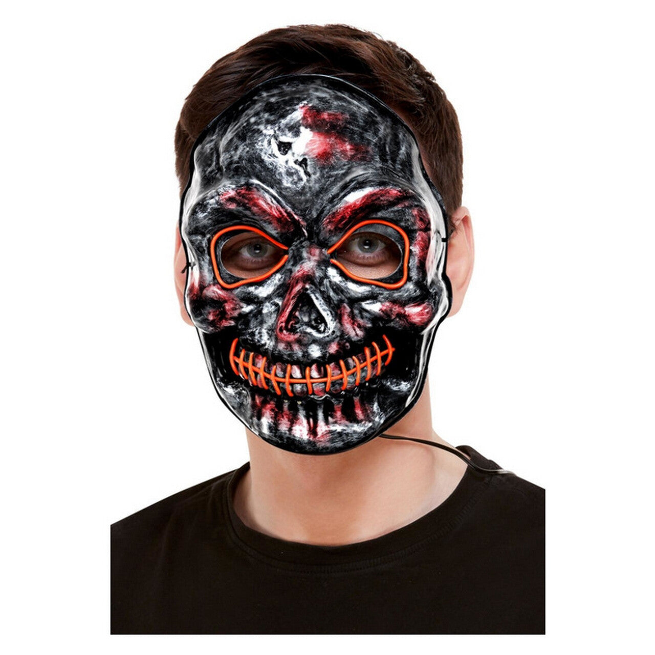 Op deze afbeelding zie je een Accessoires, van het merk Smiffy's. Lichtgevend Scary Zilveren Skelet Masker