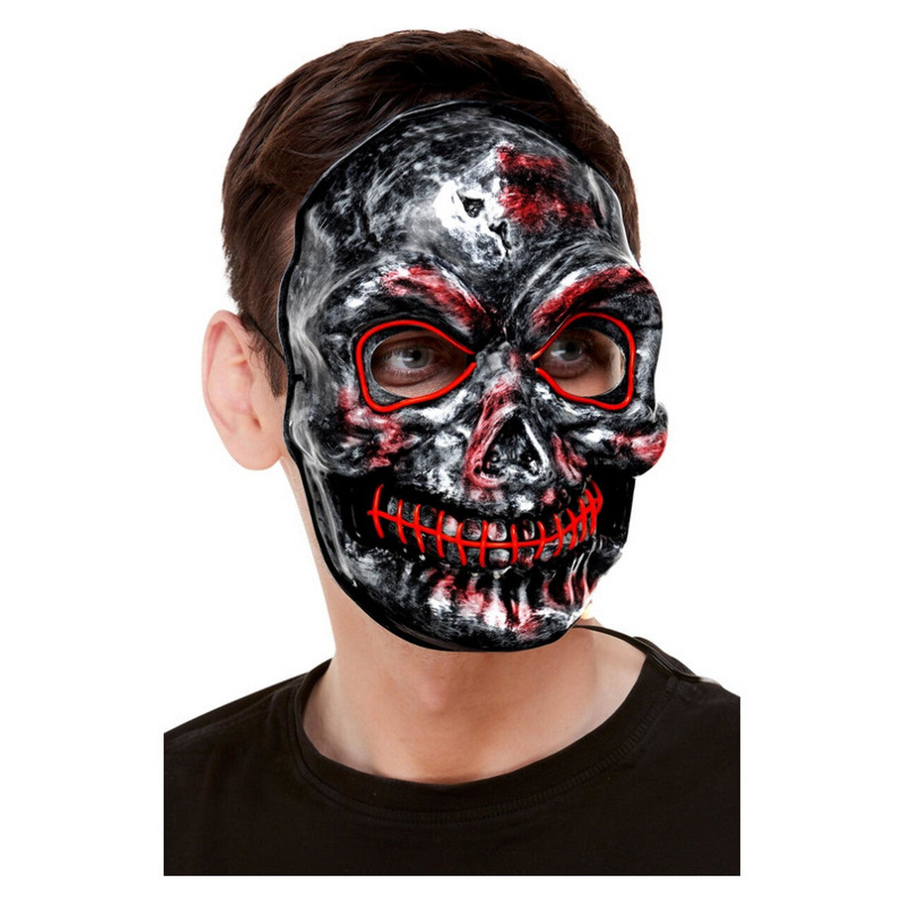 Op deze afbeelding zie je een Accessoires, van het merk Smiffy's. Lichtgevend Scary Zilveren Skelet Masker