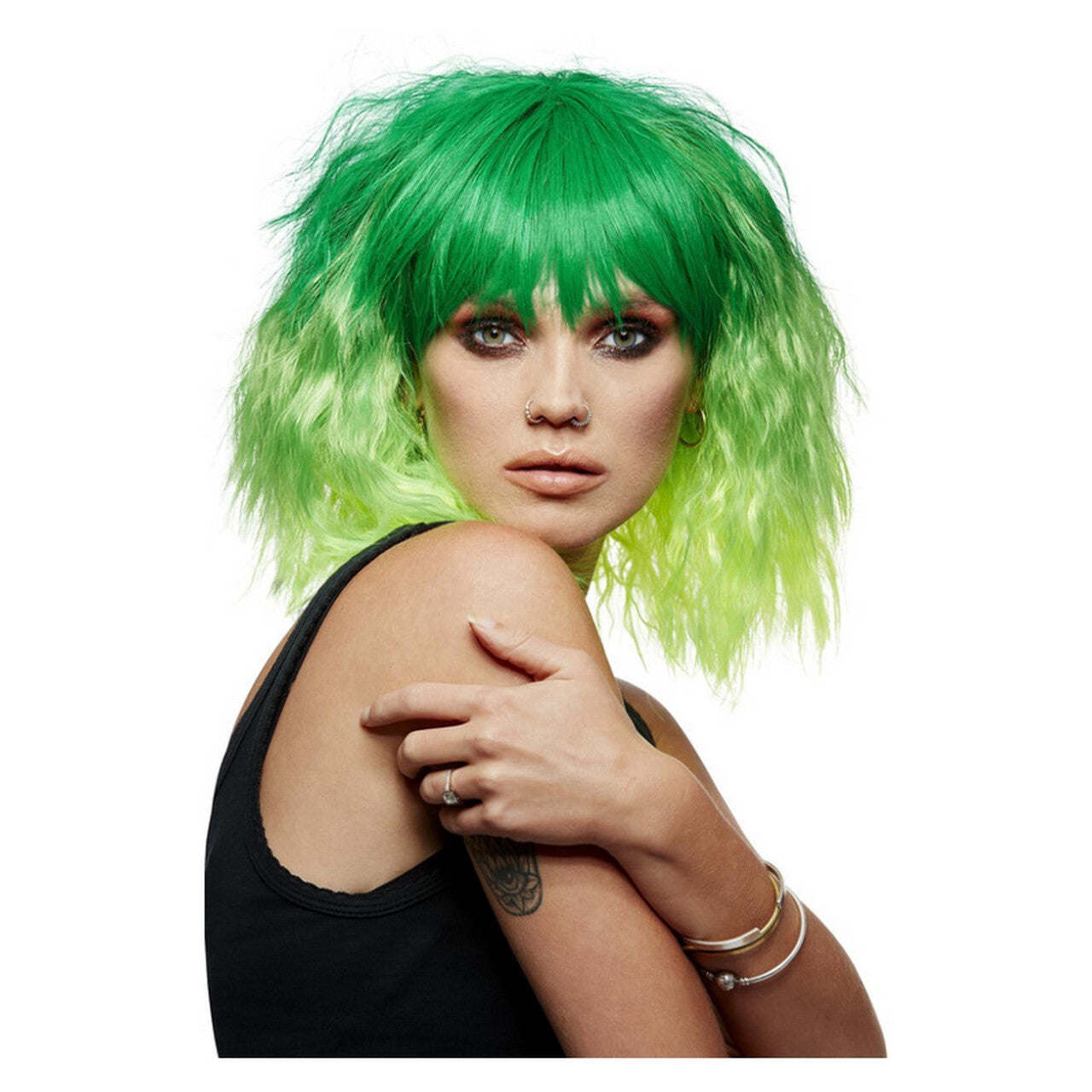 Op deze afbeelding zie je een Accessoires, van het merk Smiffy's. Venus Envy Groen Pruik