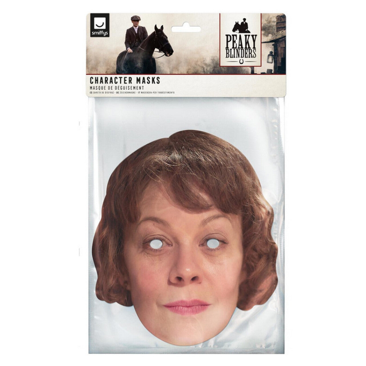 Op deze afbeelding zie je een Accessoires, van het merk Smiffy's. Peaky Blinders Polly Masker Karton