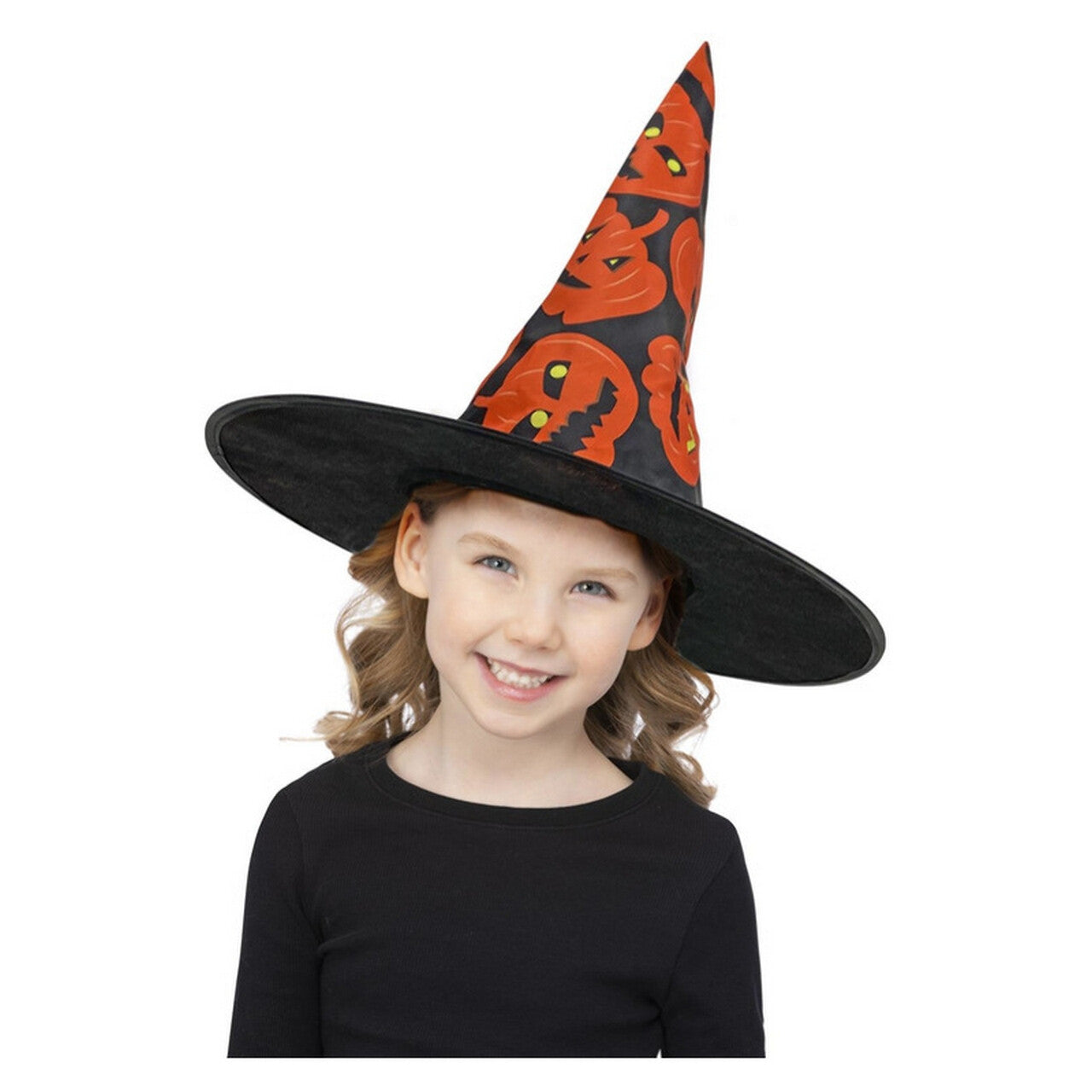 Op deze afbeelding zie je een Accessoires, van het merk Smiffy's. Hoge Pompoen Heks Muts Kind