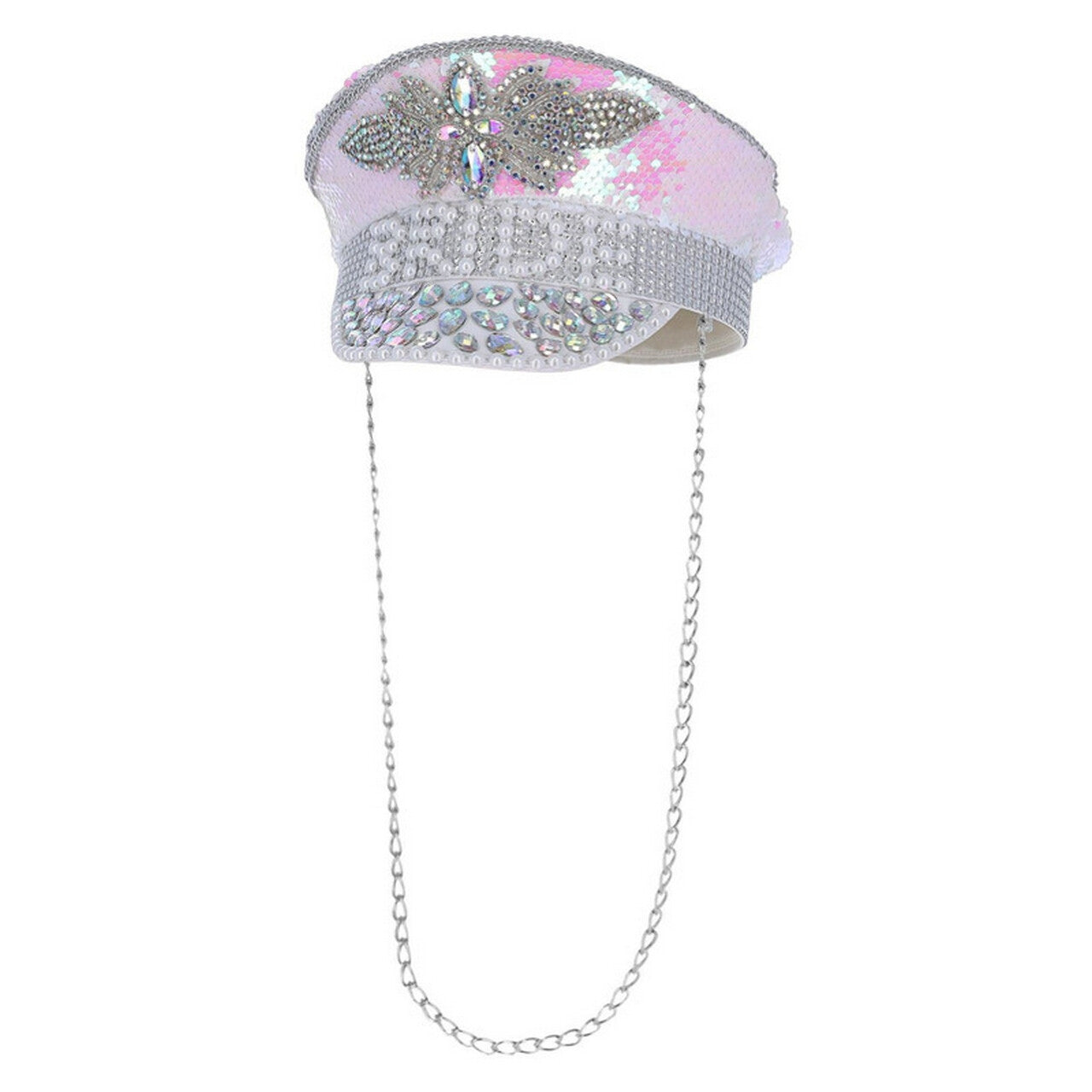 Op deze afbeelding zie je een Accessoires, van het merk Smiffy's. Parel Bruid Hoed Roze Met Glinsterstenen
