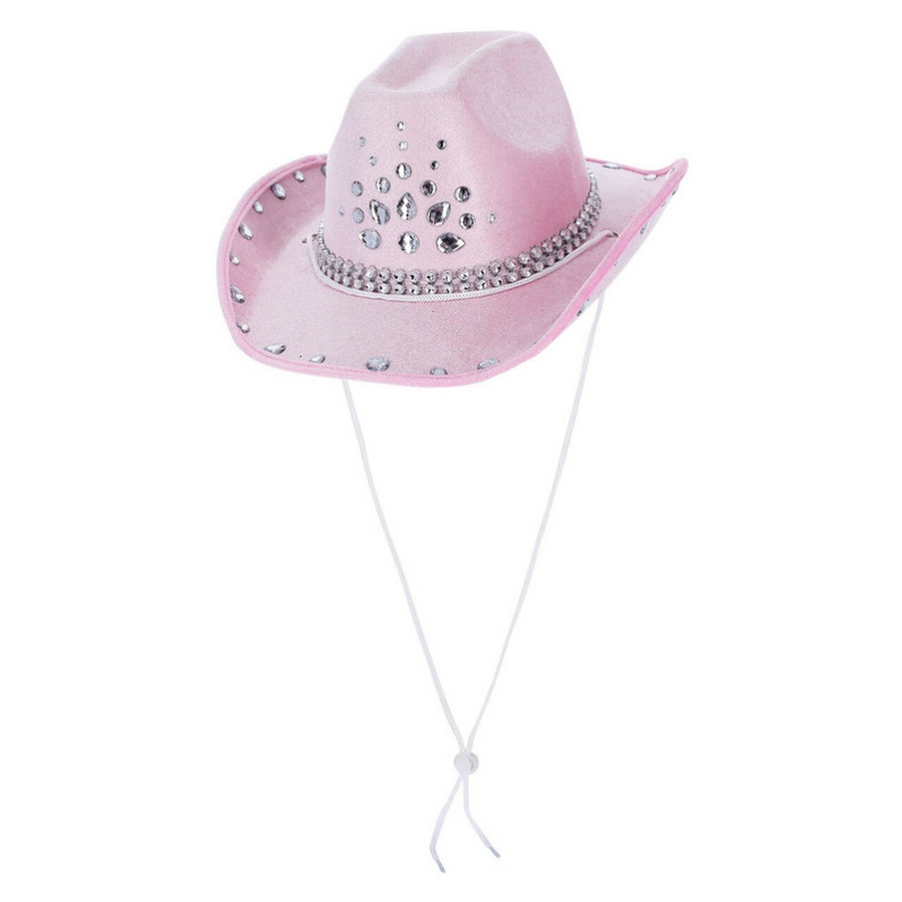 Op deze afbeelding zie je een Accessoires, van het merk Smiffy's. Glowboy Hoed Licht Roze Met Strass