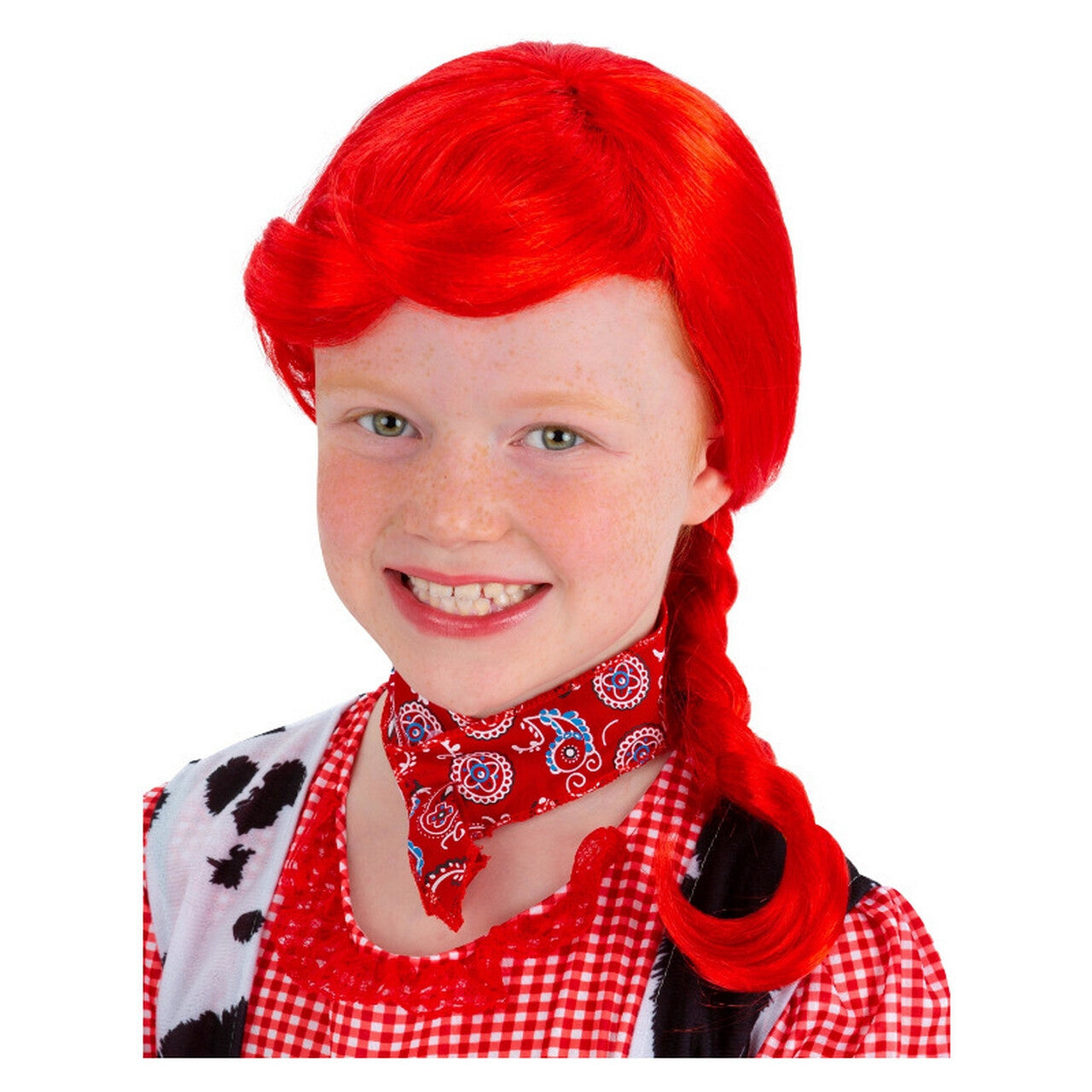Op deze afbeelding zie je een Accessoires, van het merk Smiffy's. Rode Vlecht Pruik Kind Pipi Cowgirl