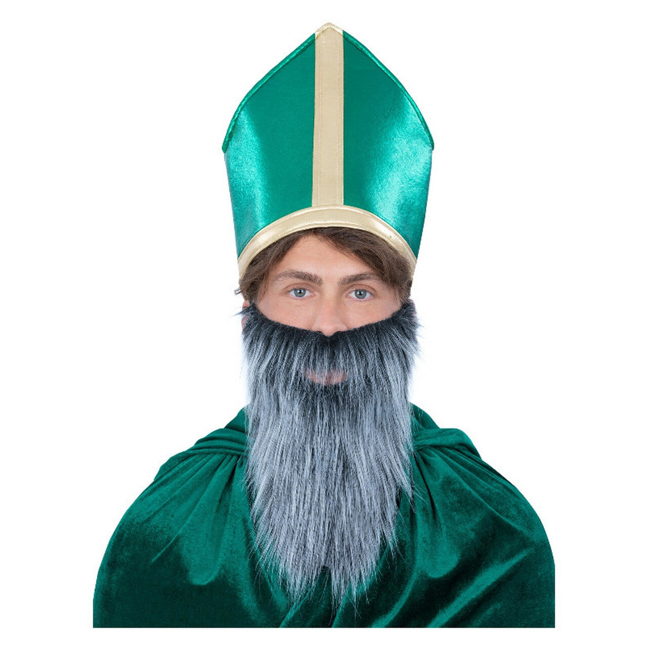 Op deze afbeelding zie je een Accessoires, van het merk Smiffy's. St Patricks Paus Hoed Met Baard