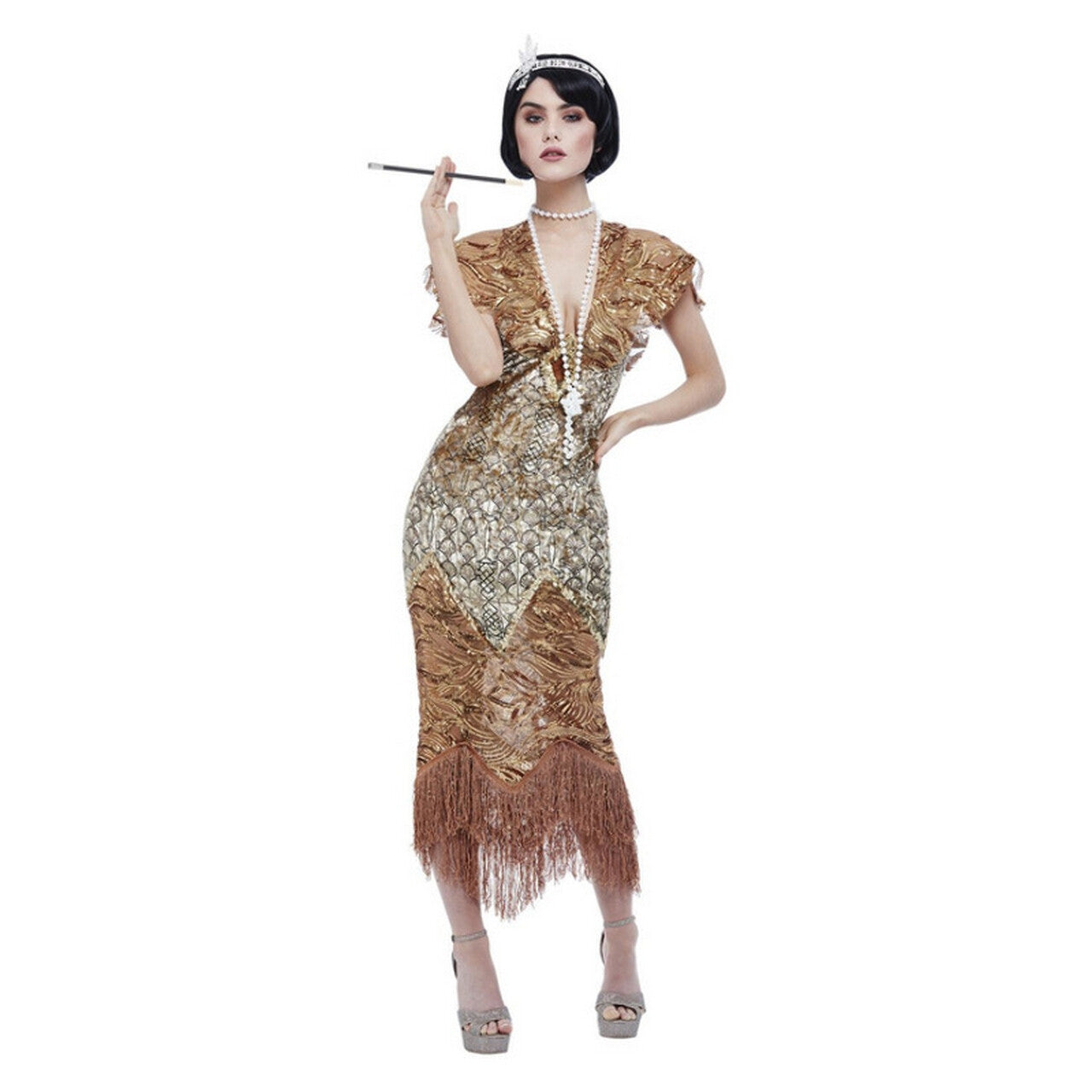 Op deze afbeelding zie je een Kostuums, van het merk Smiffy's. Gouden Jaren 20 Flapper Jurk Charlotte Vrouw