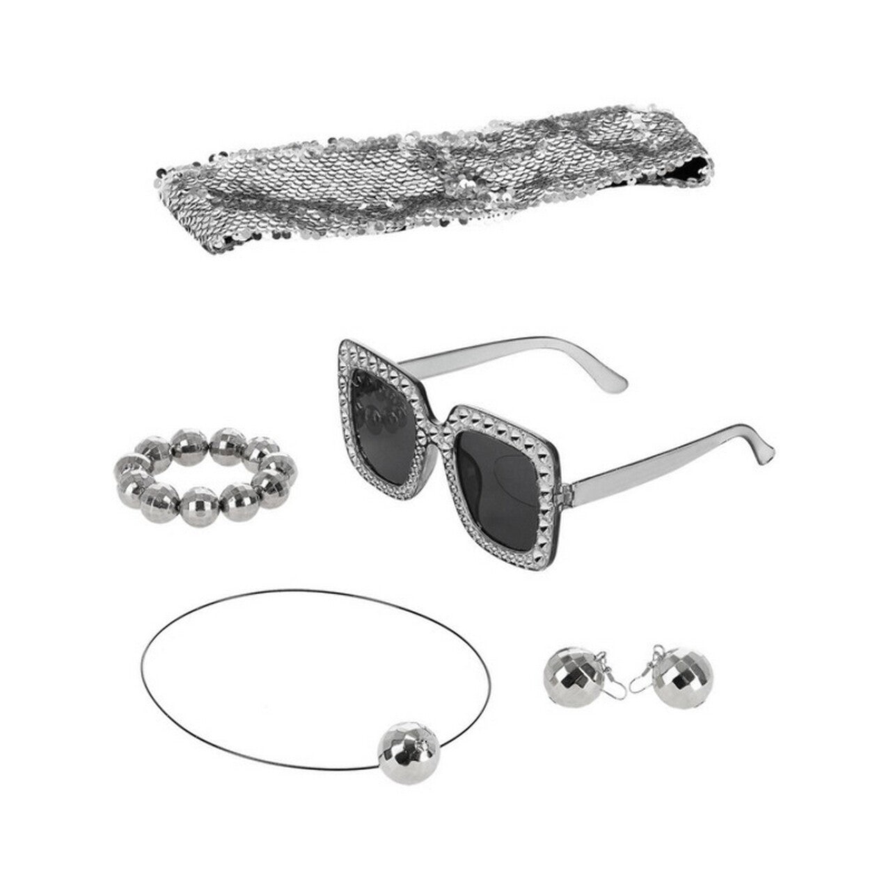 Op deze afbeelding zie je een Accessoires, van het merk Smiffy's. 70s Disco Ball Sieraden Set