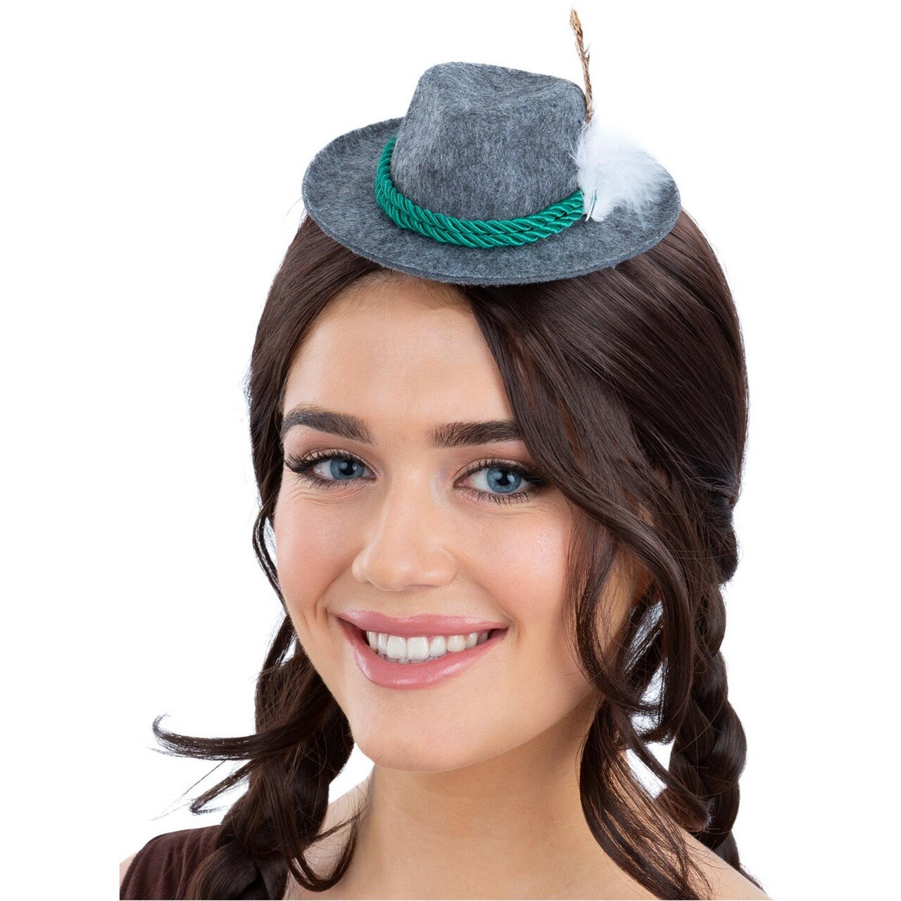 Op deze afbeelding zie je een Accessoires, van het merk Smiffy's. Mini Hoed Tamara Fest Grijs