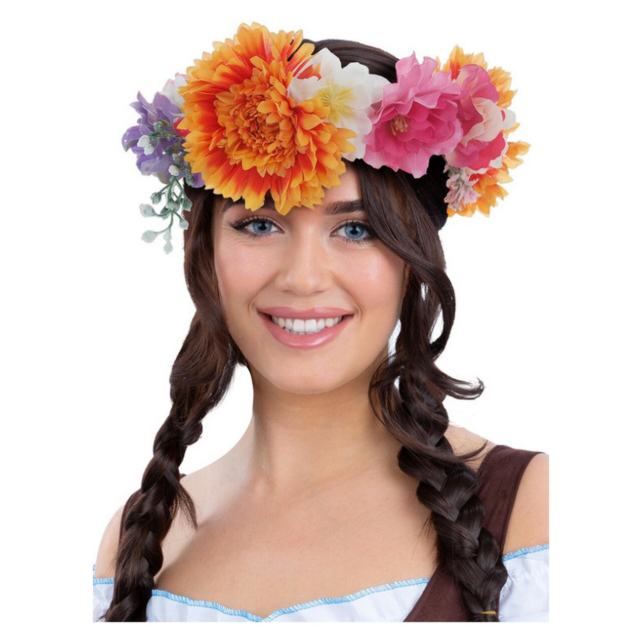 Op deze afbeelding zie je een Accessoires, van het merk Smiffy's. Midsummer Boho Wilde Bloemenkrans