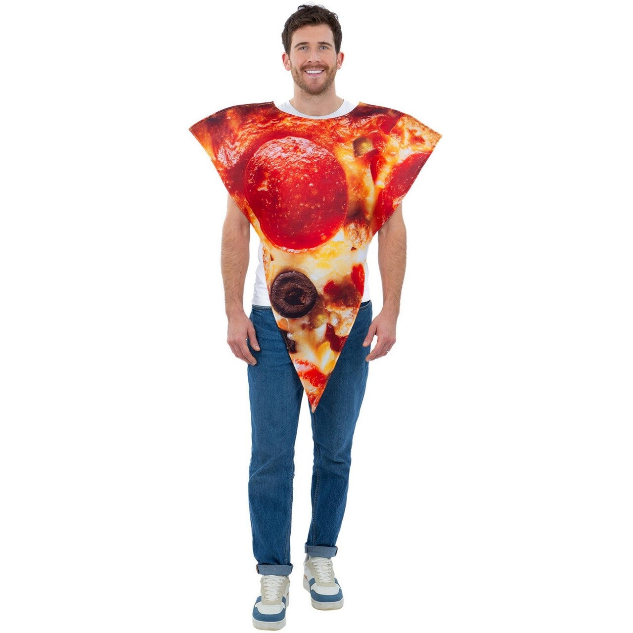 Op deze afbeelding zie je een Kostuums, van het merk Smiffy's. Pittige Pizza Punt Kostuum